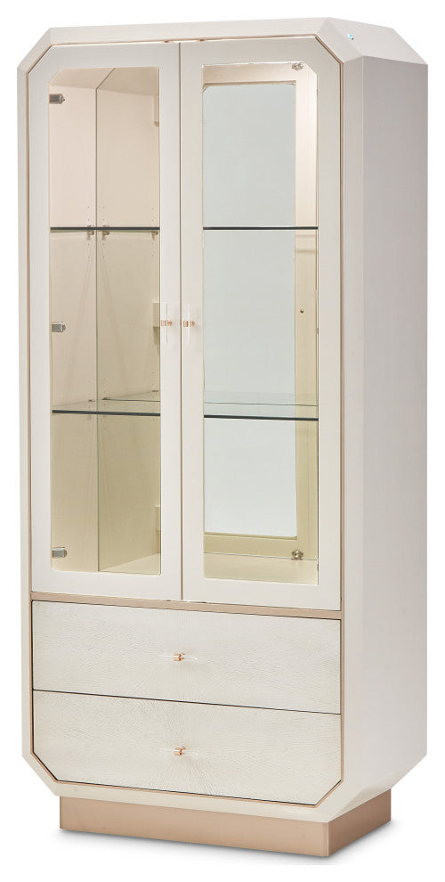 La Rachelle Display Cabinet with LED Lighting - Champagne