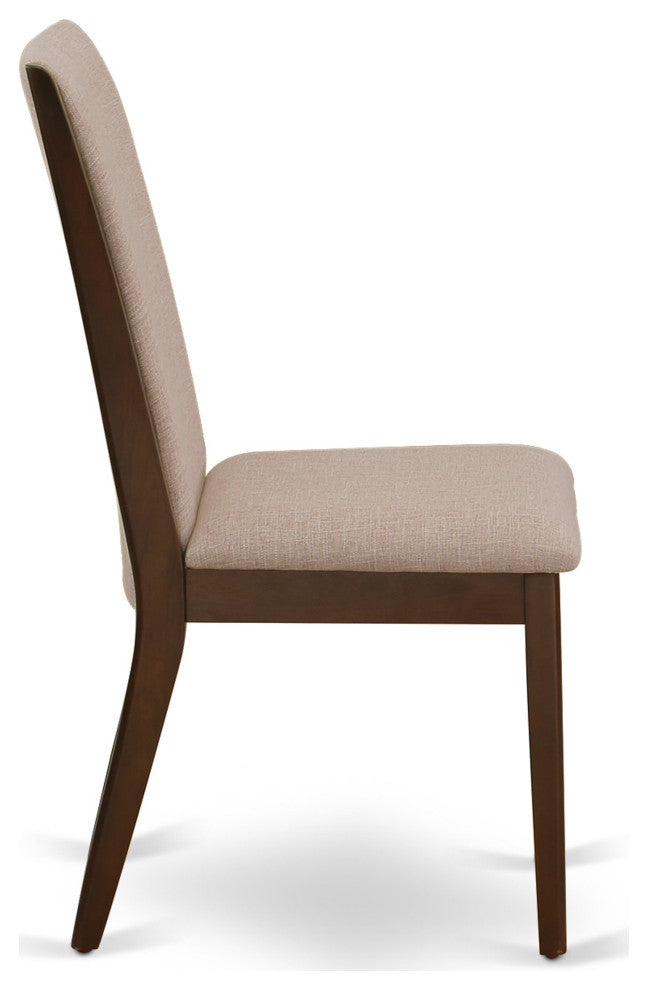 5Pc Dining Set - 4 Parson Chairs,Table Hardwood Structure -High Back & Mahogany