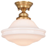 Vaxcel Lighting C0176 Huntley 1 Light 12"W Semi-Flush Ceiling - Natural Brass