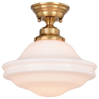 Vaxcel Lighting C0176 Huntley 1 Light 12"W Semi-Flush Ceiling - Natural Brass