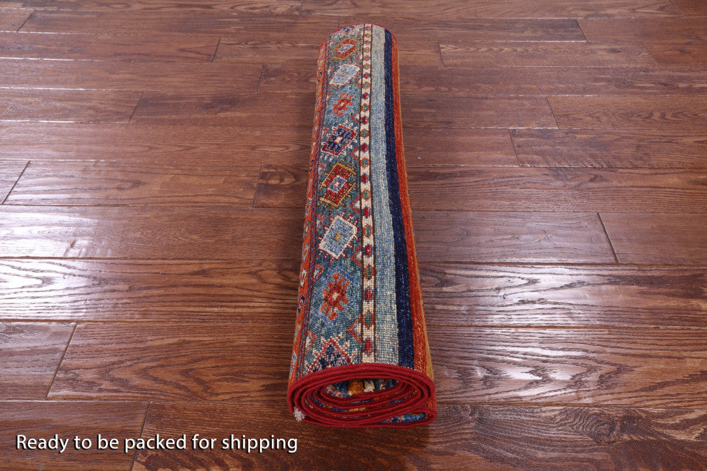 Runner Super Kazak Khorjin Handmade Rug 2' 8" X 8' 0" Q11011