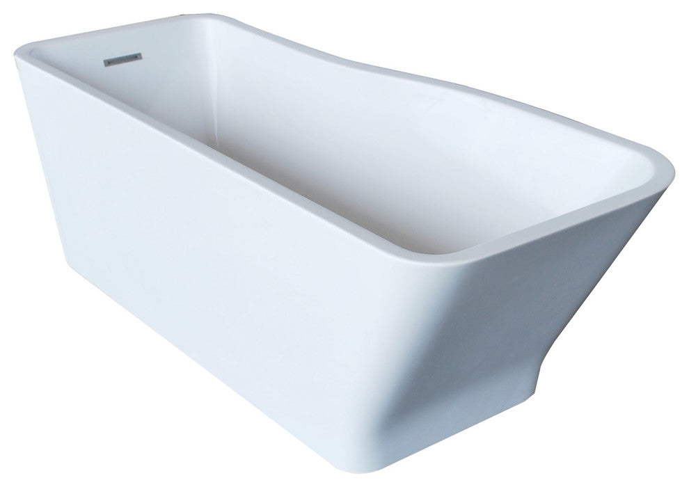 Avignon 32 x 69 Rectangle Acrylic Freestanding Soaker Bathtub with Center Drain