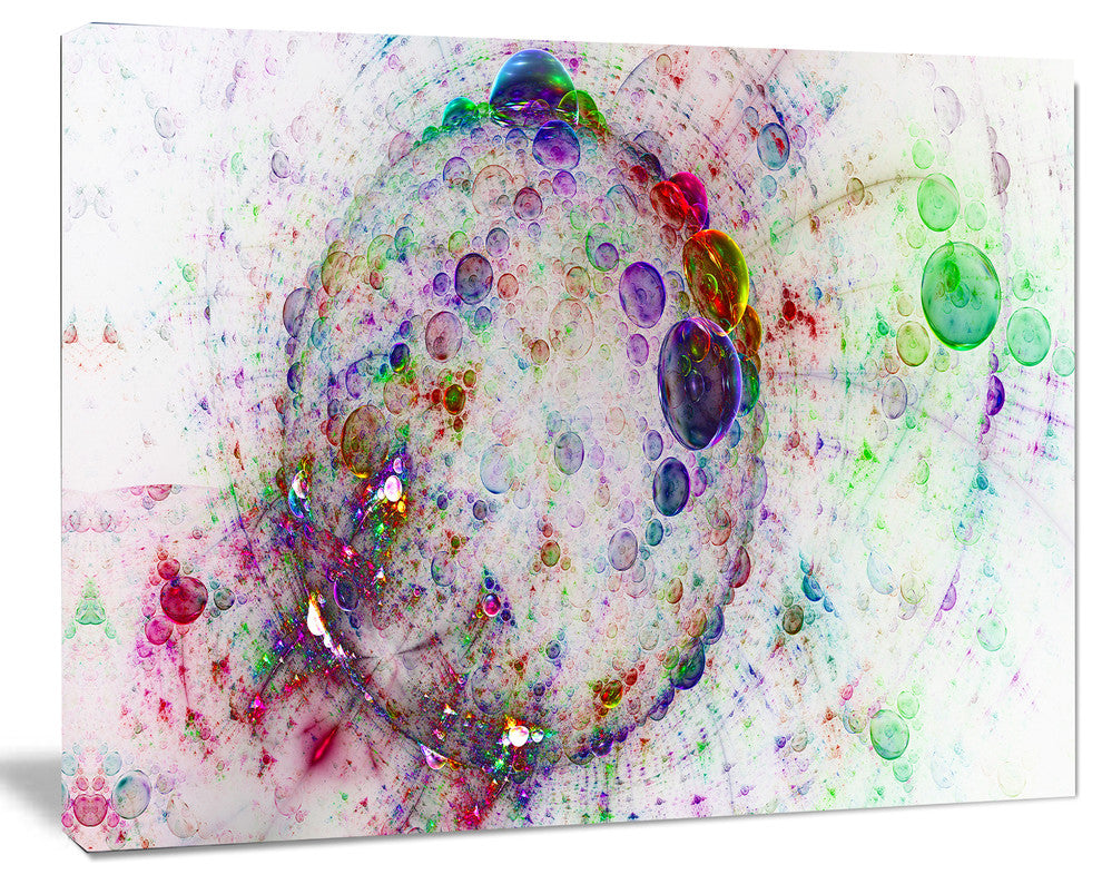 Colorful Spherical Planet Bubbles, Oversized Abstract Canvas Art Print, 60x40