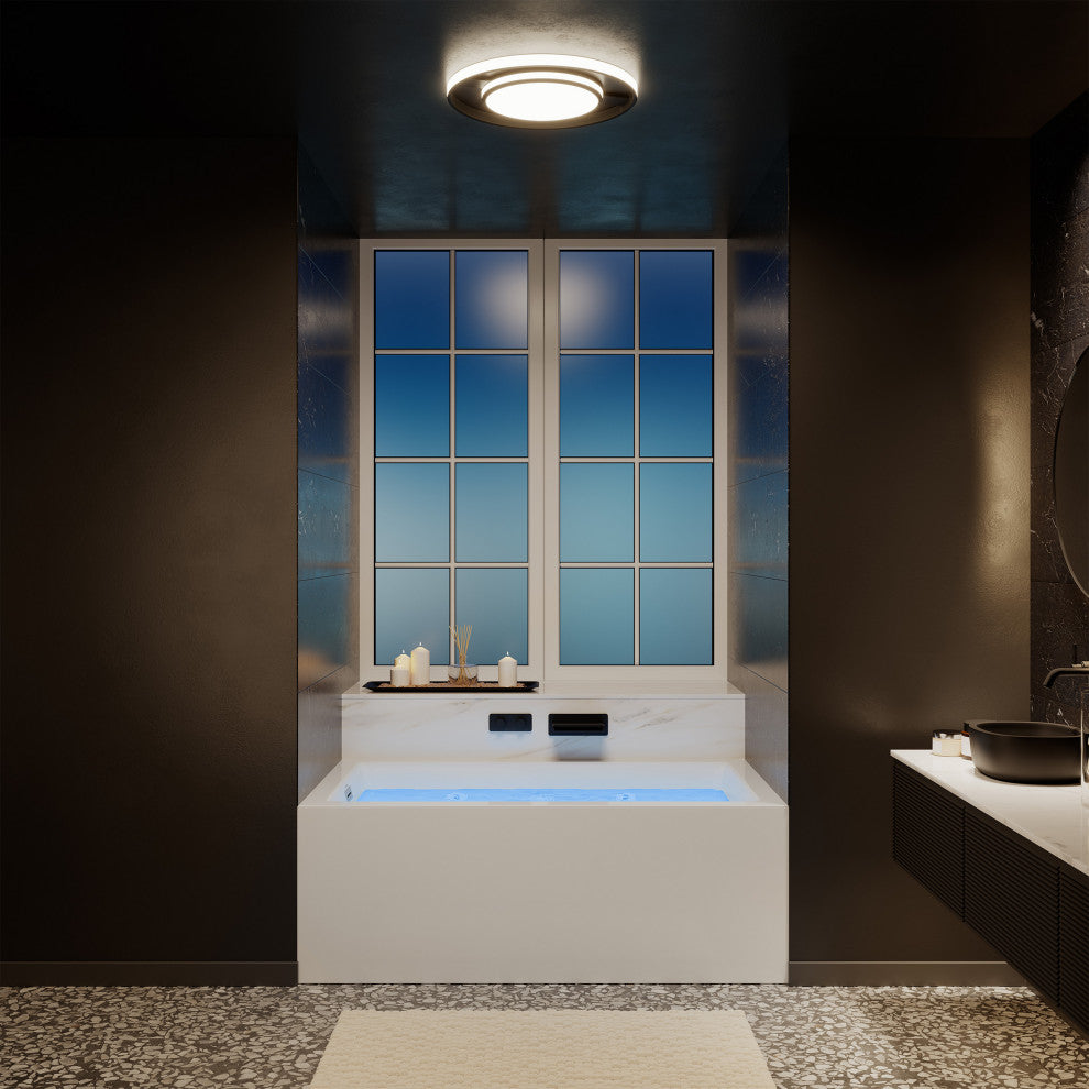 Avancer 60"x36" Alcove Whirlpool Bathtub With Apron, Left Hand Drain