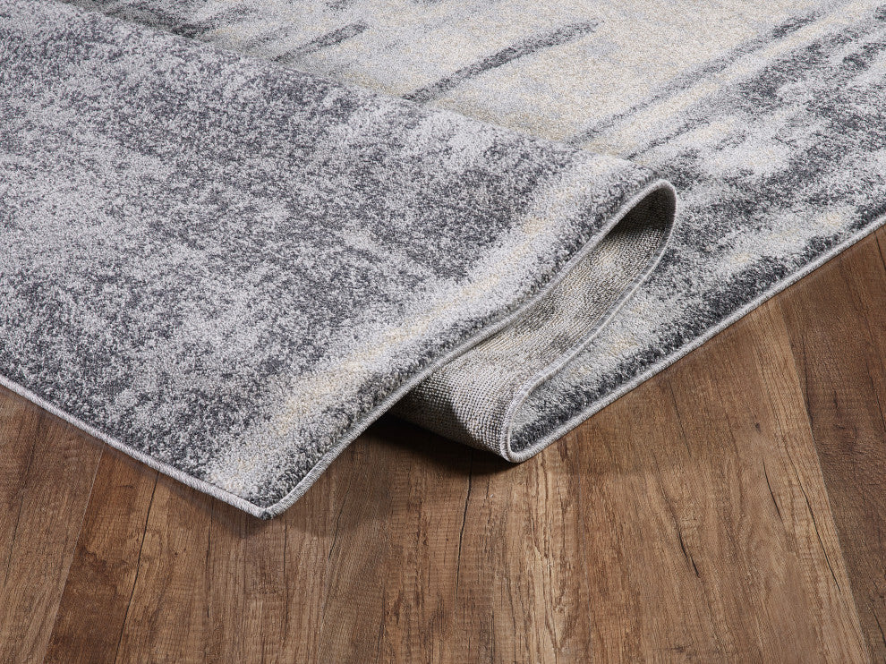 Abani Quartz QRZ110A Grey Beige Contemporary Distressed Area Rug