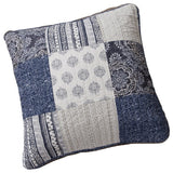 Navy Floral Patchwork, Euro Sham, Denim Blue