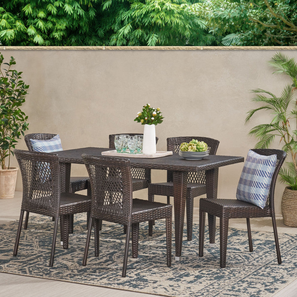 GDF Studio 7-Piece Dana Point Outdoor Dining Set