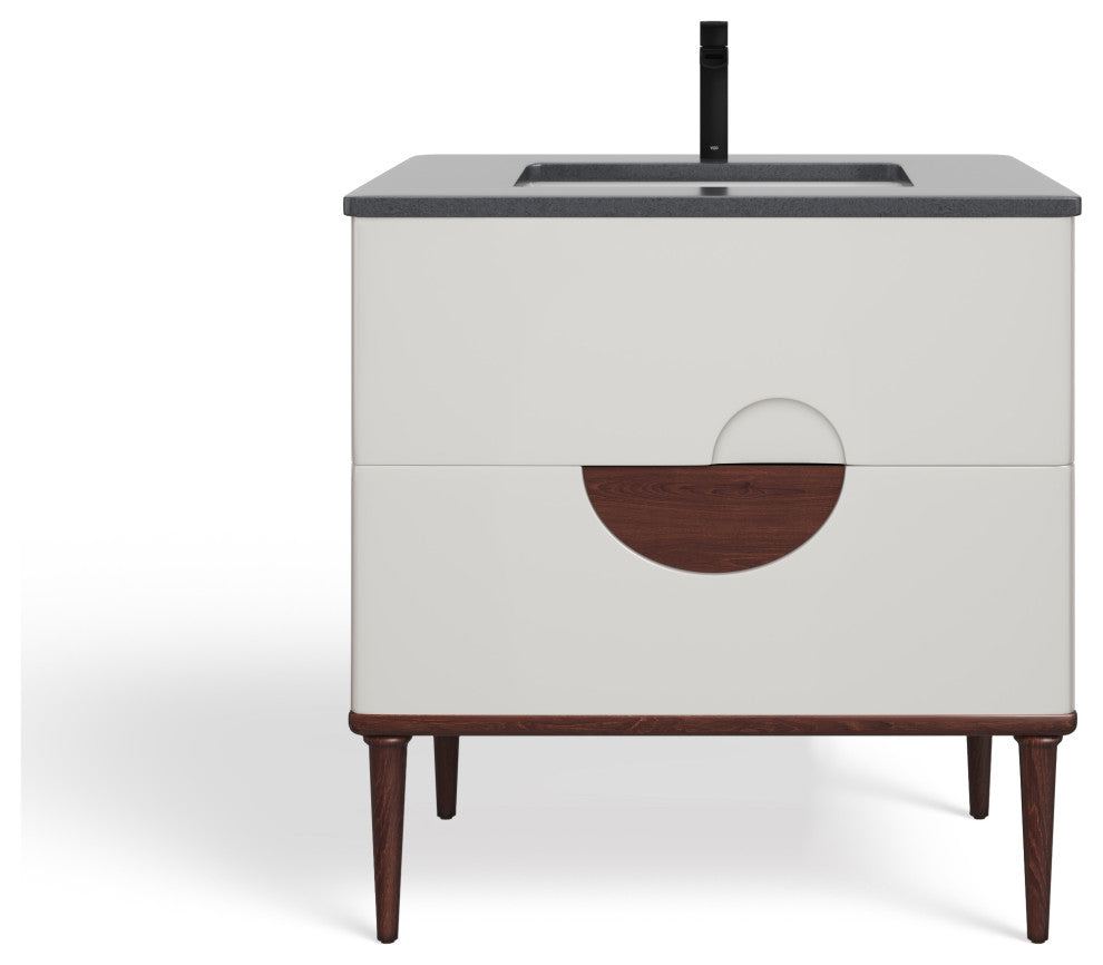 Rhonda Bath Vanity, Beige, 30", Single Sink, Freestanding