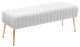 Channel Quilted Faux Fur Bedroom Bench, White