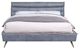 Alexa Top Grain Leather Platform Bed, Gray, King