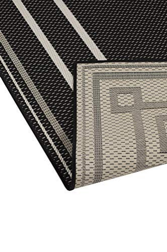 Outdoor Collection Oriental Area Rug - UV Safe Rug, Black, 5'3"x7'6"