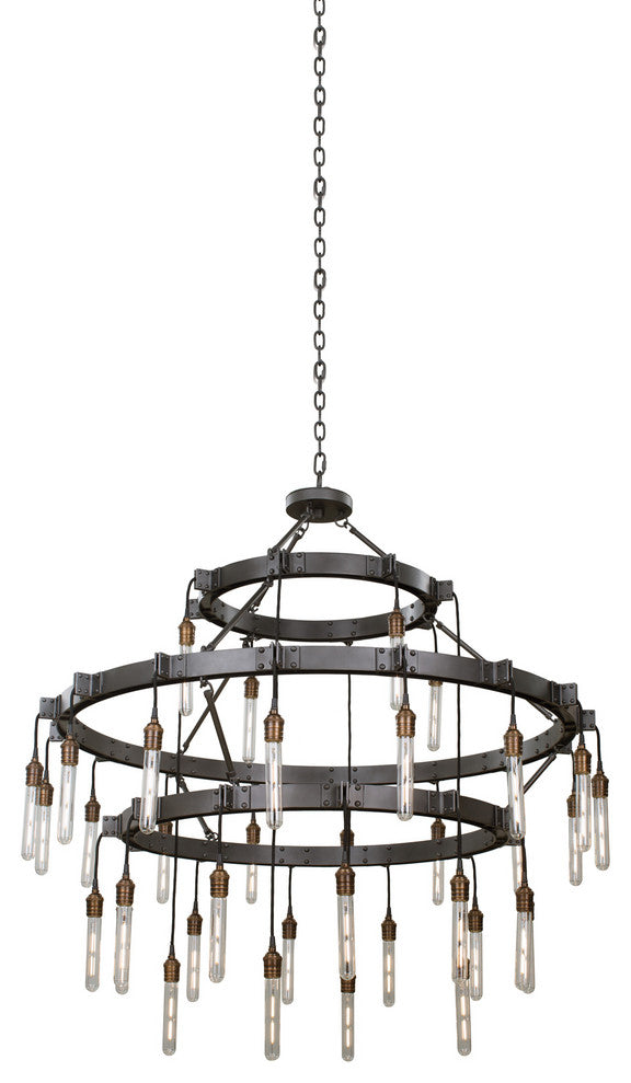 Stuyvesant 12+16+8 Light 3 Tier Chandelier in Matte Gun Metal