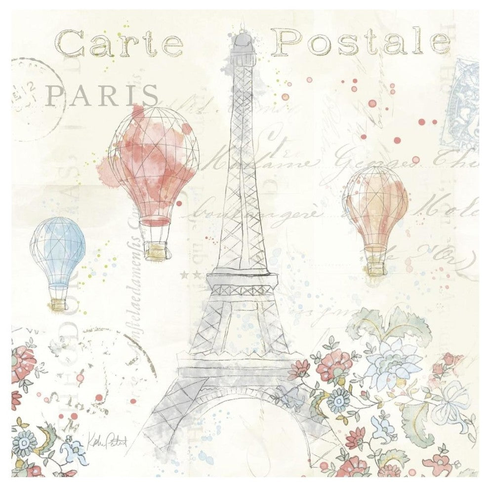 "Lighthearted in Paris IV" Digital Paper Print by Katie Pertiet, 26"x26"