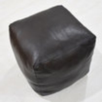 Poufs-Solid Goat Leather Pouf, Handmade (Recycled Cotton Fill), (Square)14x14x14