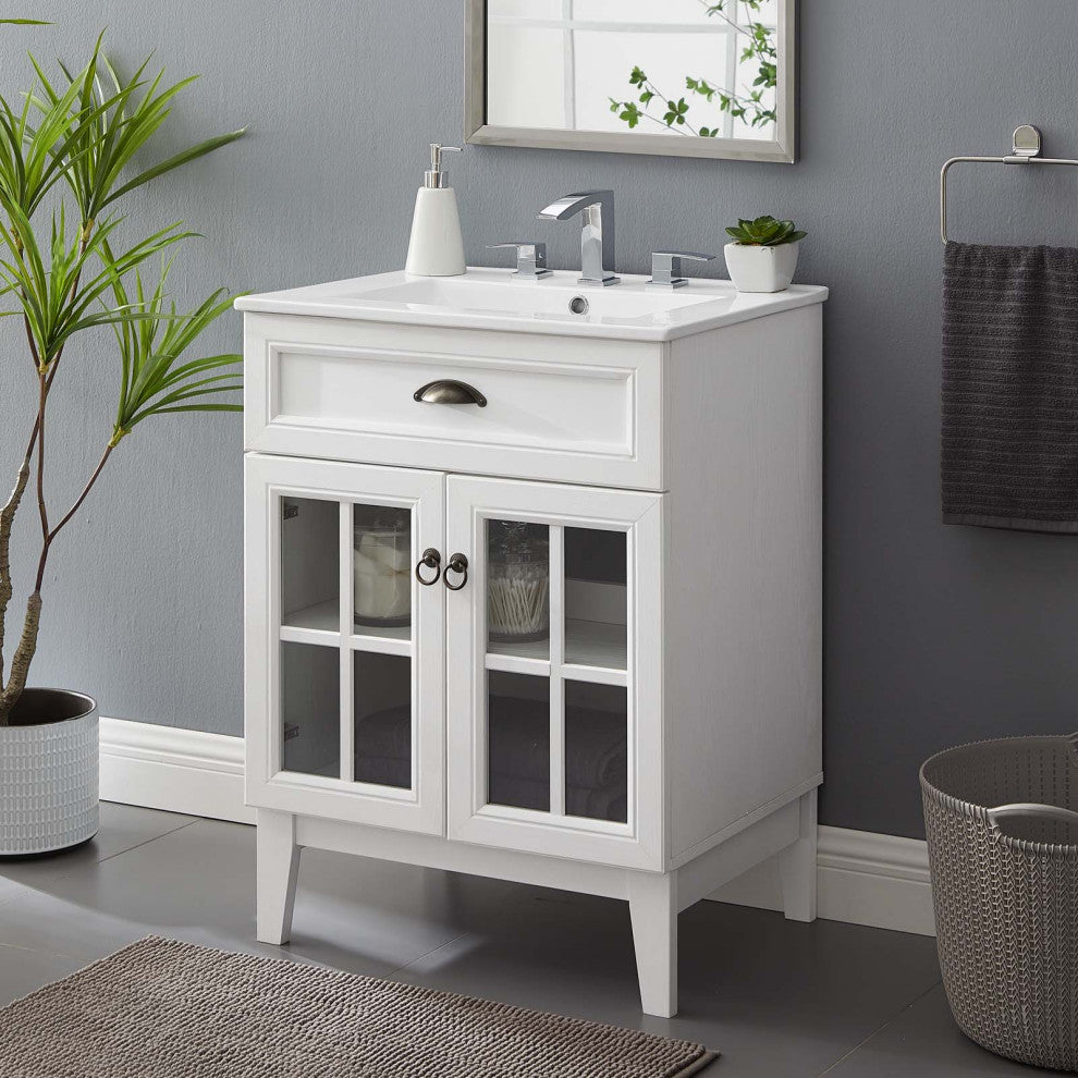 Isle 24" Bathroom Vanity Cabinet White White -5424