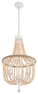 Home Living 16" Beaded Pendant, Beige