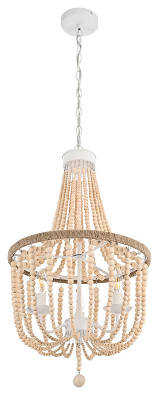 Home Living 16" Beaded Pendant, Beige