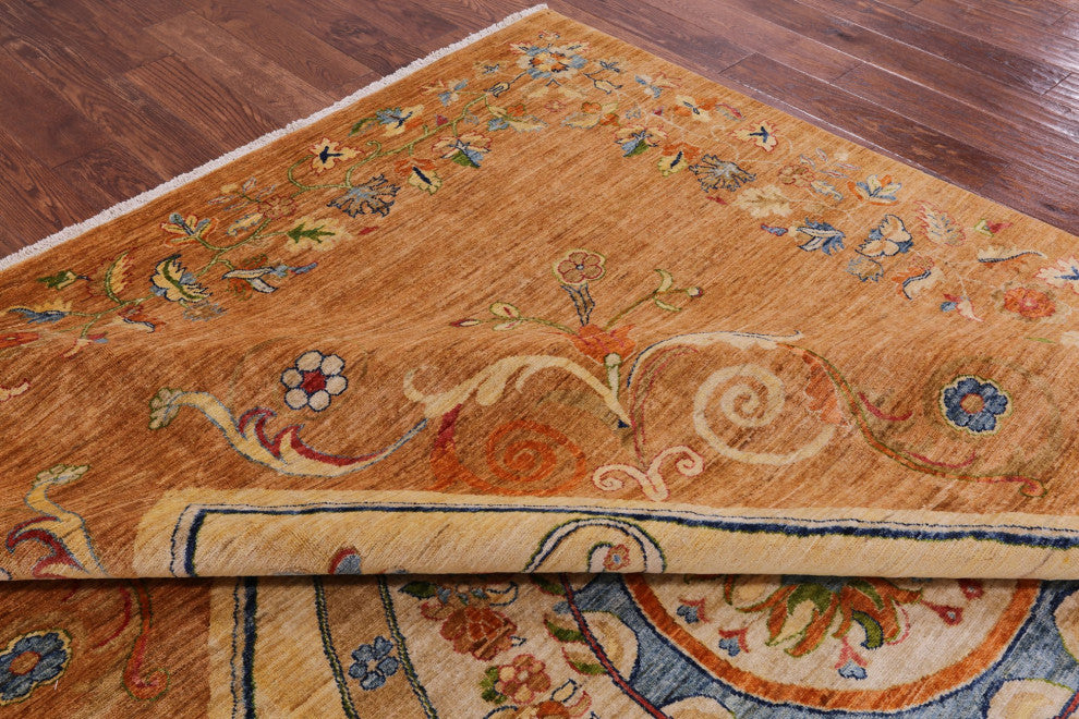 8' 10" X 11' 10" Contemporary Hand Knotted Wool Rug Q4764