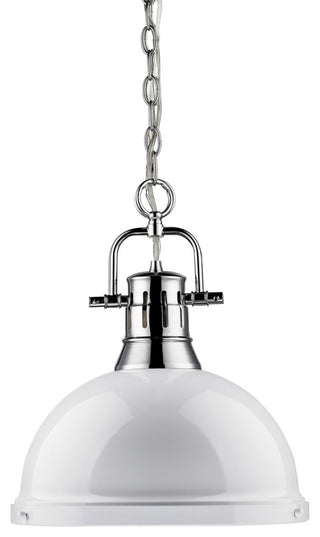 Golden Lighting 3602-L-CH Duncan 1 Light 14"W Pendant - Chrome / Seafoam