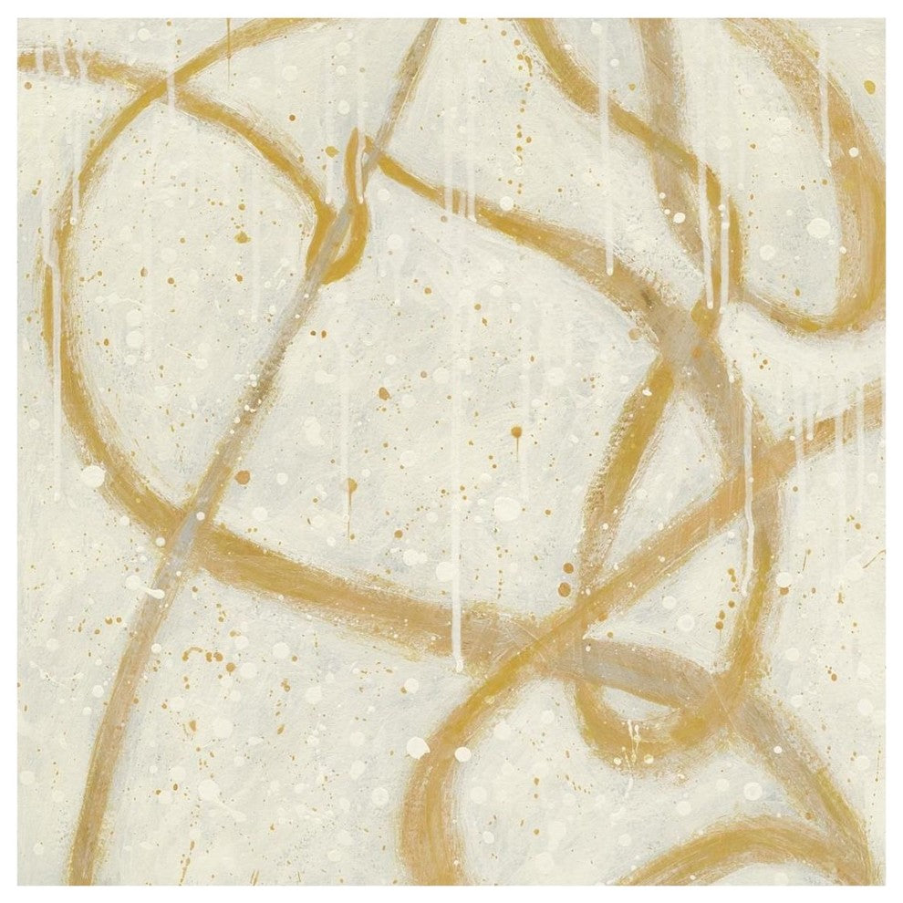"Another Snowy Day Gold" Digital Paper Print by Shirley Novak, 42"x42"