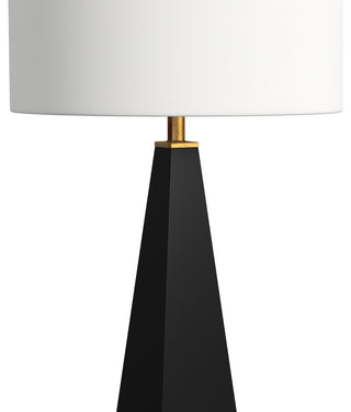 Modern Glam Resin Table Lamp Glossy Black Finish