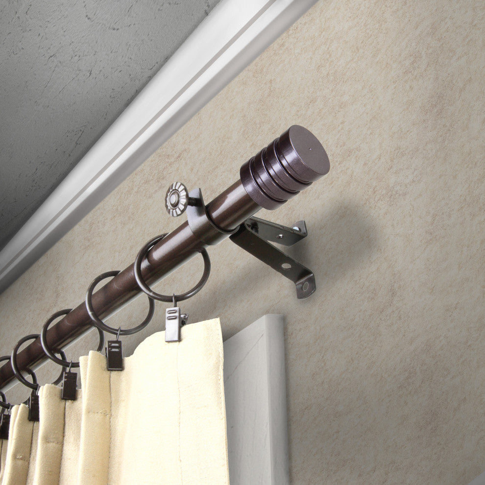 Tim 13/16" Diameter Curtain Rod, Cocoa, 18-28"