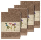Serenity 4-Piece Embellished Washcloth Set, Latte