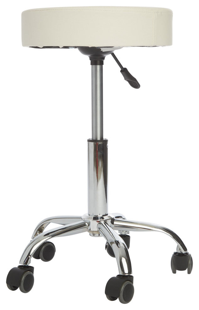 Swivel Vanity Stool with Adjustable Height, White