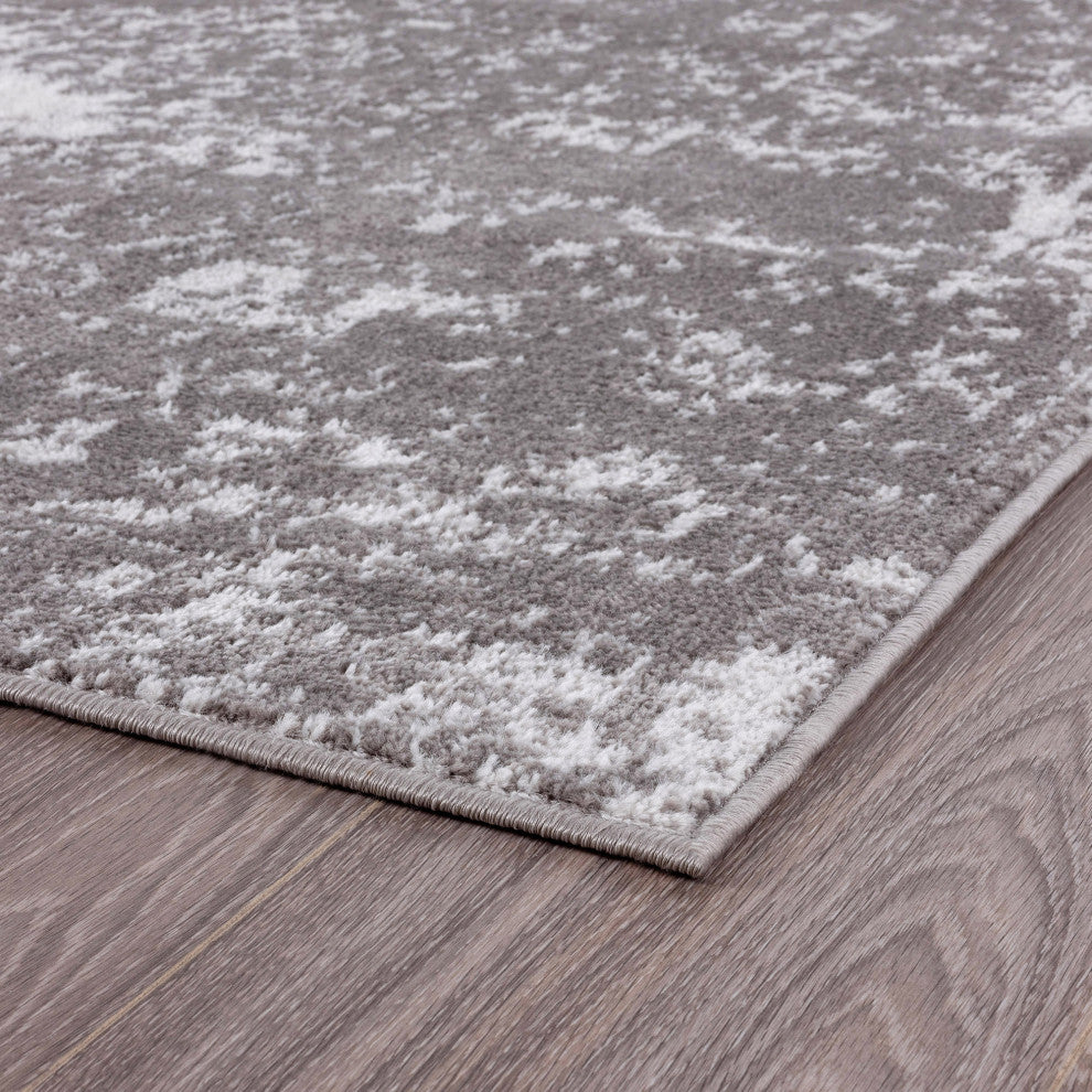 Lasonya Traditional Medallion Gray Rectangle Area Rug, 8' x 10'
