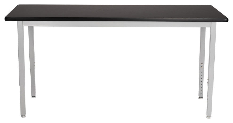 NPS Steel Height Adjustable Science Lab Table, 24 X 48, HPL Top, Grey