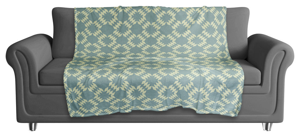 Folk Southwestern Pattern in Blue Fleece Blanket