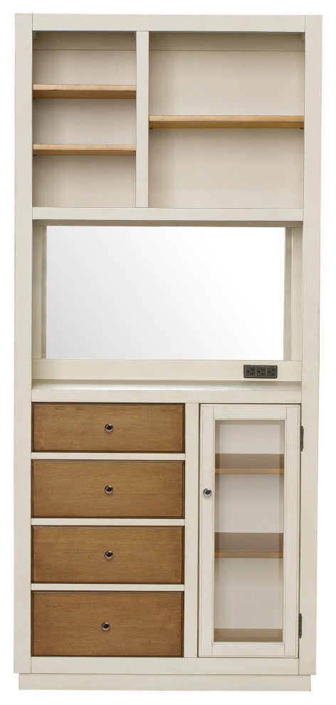 Four Drawer Coffee Bar With Shelves and Power Outlets by Pulaski Furniture