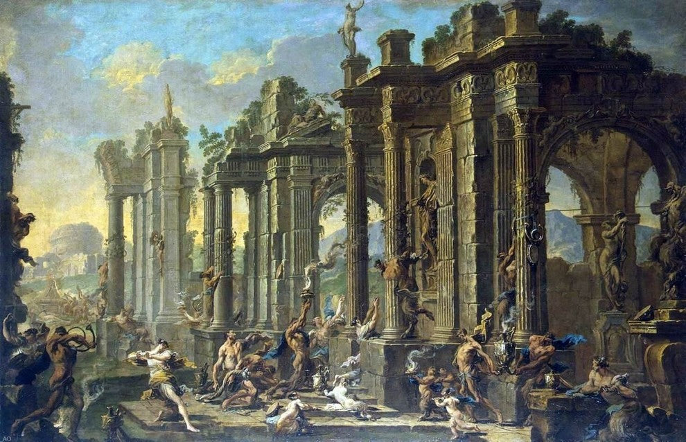 Alessandro Magnasco Bacchanalian Scene, 18"x27" Wall Decal