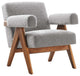 Lyra Boucle Fabric Armchair, Light Gray