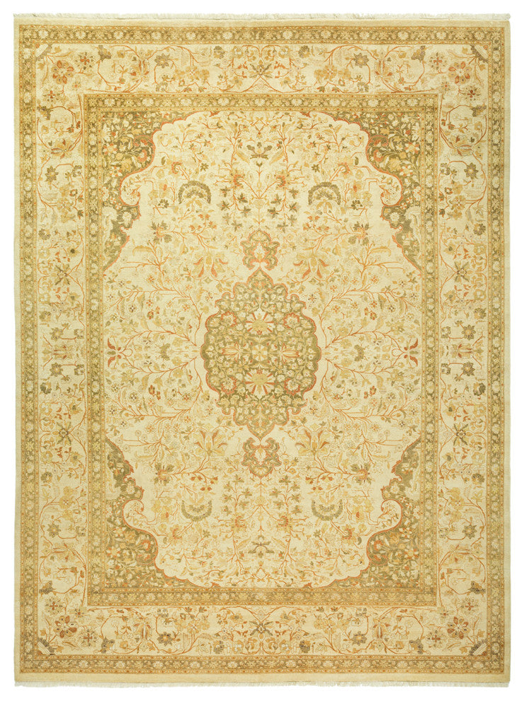 Arielle, One-of-a-Kind Hand-Knotted Area Rug Ivory, 9'3"x12'2"