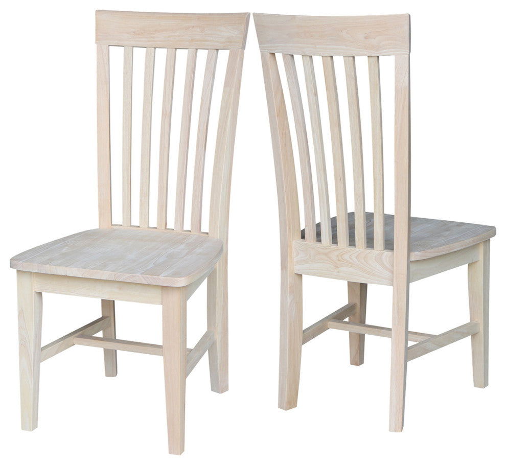 Set of Two Tall Mission Chairs, Unfinished