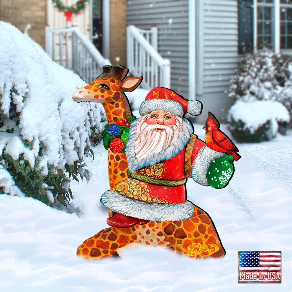 Santa On Giraffe Free Standing