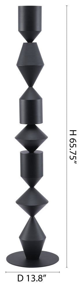 1-Light Black Iron Floor Lamp With A White Acrylic Shade