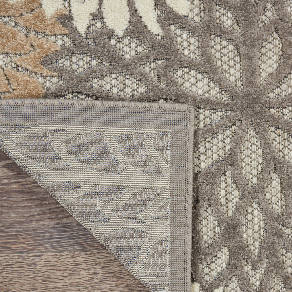 Nourison Aloha 5' x Square Natural Tropical Area Rug