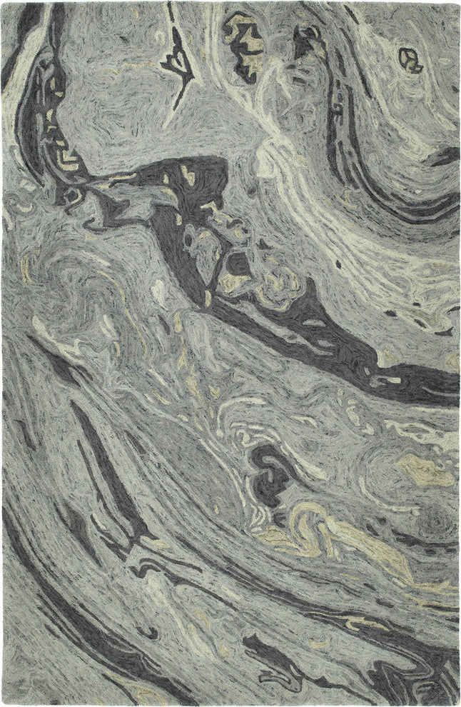Kaleen Marble Hand-Tufted Rug, Graphite, 2'6"x8'