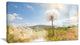 Blooming Dandelion under Bright Sky, Floral Canvas Art Print, 32"x16"