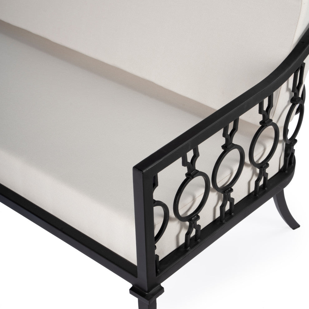 Southport Iron Upholstered Outdoor Loveseat