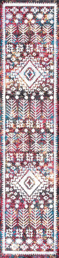 Dhiya Distressed Kilim Runner Rug, Multi, 2x10