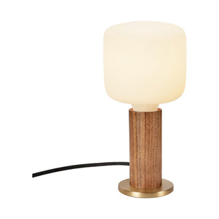 Walnut Knuckle Table Lamp With Oblo