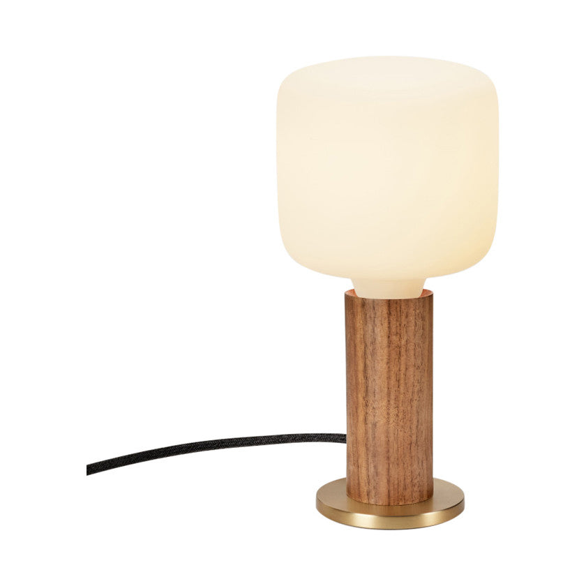 Walnut Knuckle Table Lamp With Oblo