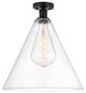 Innovations 616-1F-BK-GBC-162 Berkshire 1 Light Semi-Flush Mount, Matte Black