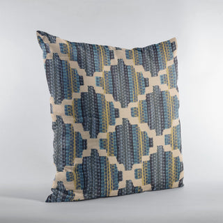 Plutus Blue Lights Diamond Luxury Throw Pillow, 18"x18"