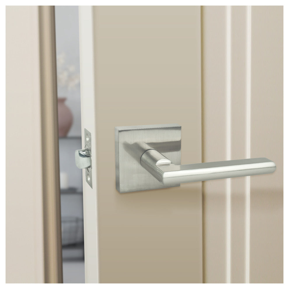 Nuk3y Hulk Series Lever Door Handle Slim Square Modern Contemporary Lever Set, S