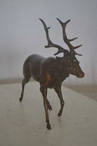 Running Deer Bronze Statue -  Size: 15"L x 4"W x 13"H.