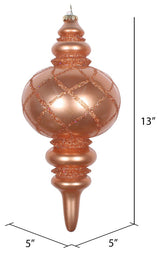 13" Rose Gold Candy Glitt Net Finial Orn